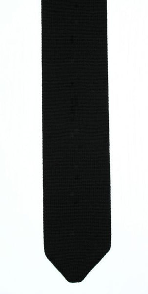 Black Tight Silk Knit Tie: Featured Product Image