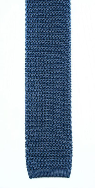 Blue Solid Silk Knit Tie: Featured Product Image