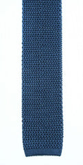 Blue Solid Silk Knit Tie