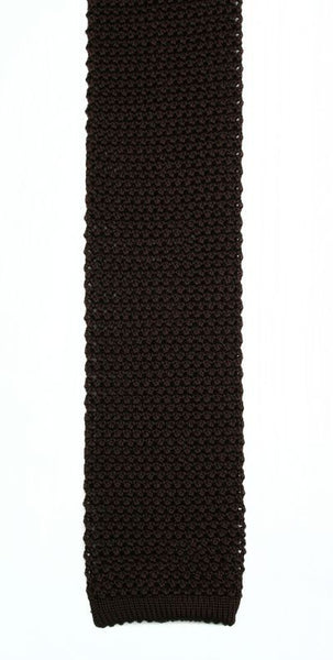 Brown Solid Silk Knit Tie: Featured Product Image