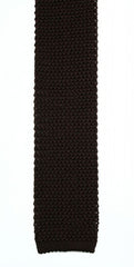 Brown Solid Silk Knit Tie