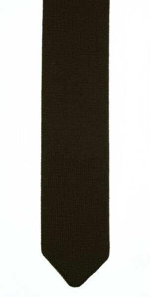 Brown Tight Silk Knit Tie: Featured Product Image