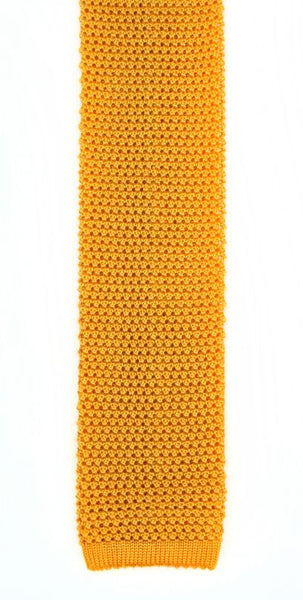 Gold Solid Silk Knit Tie: Featured Product Image