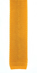 Gold Solid Silk Knit Tie