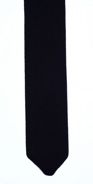 Navy Tight Silk Knit Tie: Featured Product Image