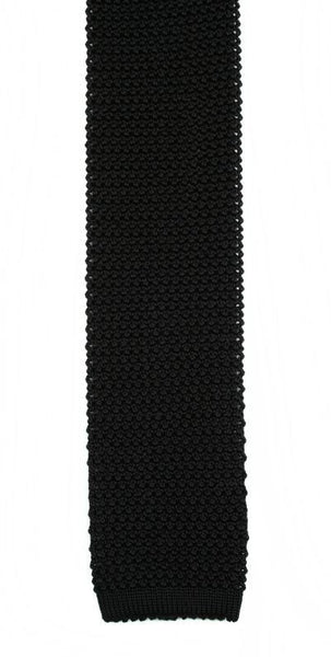 Black Solid Silk Knit Tie: Featured Product Image